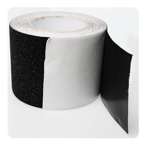 Image of Black Anti Slip Tape, PVC Anti Slip Frosted Tape, Staircase Anti Slip Tape, Black 100mm*10m,1 Piece for Sale