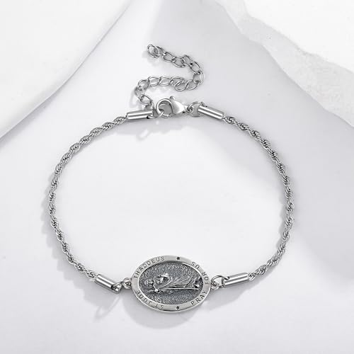 YAFEINI Saint Jude Bracelet for Women 925 Sterling Silver Saint Jude Bracelets Jewelry Gifts3