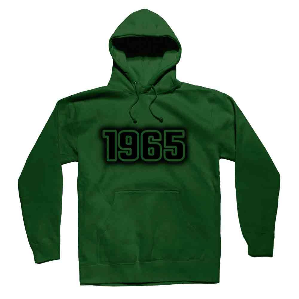 Hoodie 1965 vert olive de qualité supérieure style rétro - 4