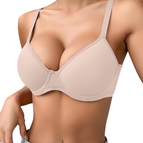 Sujetador push up con aro en azul claro copa 36B liso y transpirable