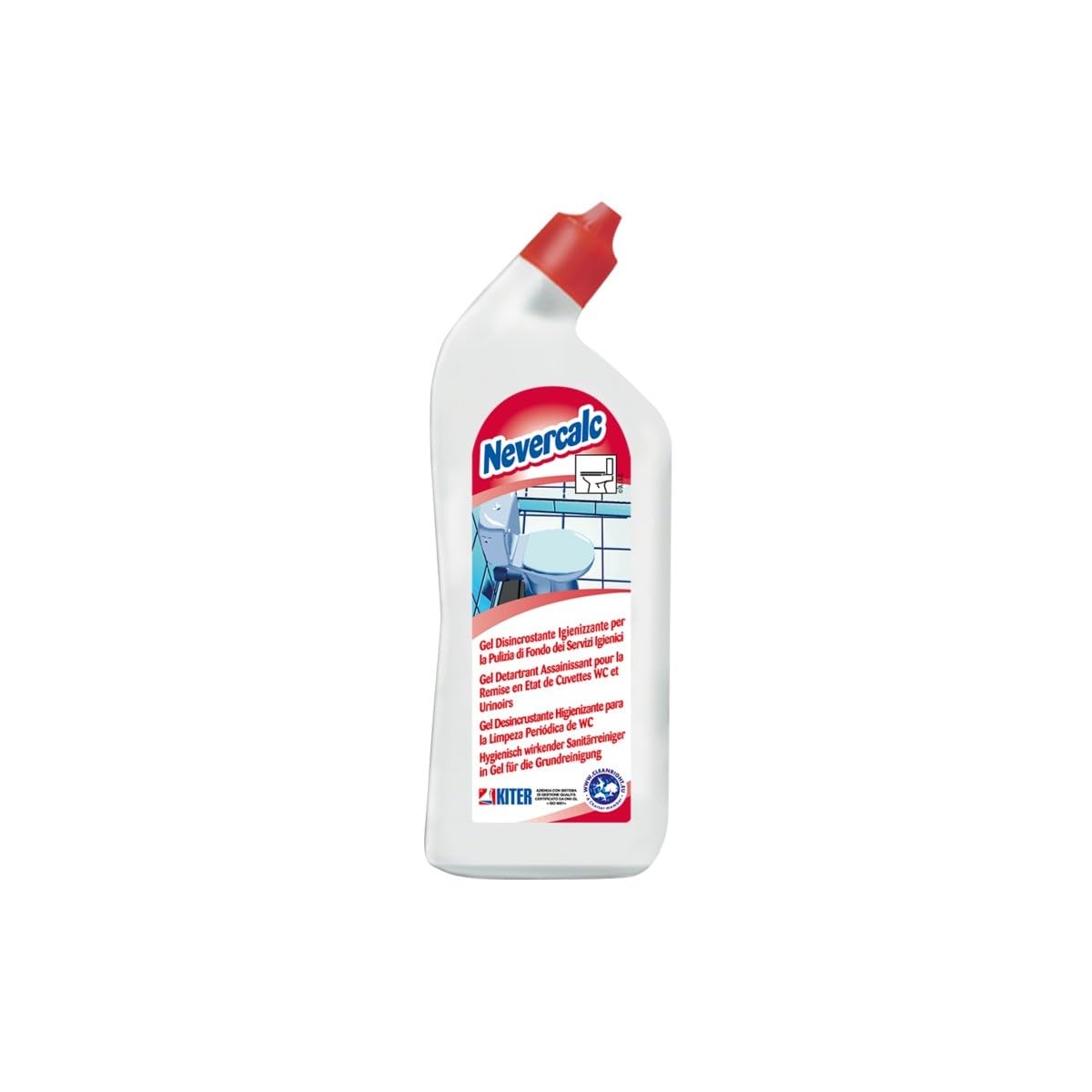 Kiter NEVERCALC Set 6 PZ Gel Disincrostante Bagno WC, Azione Igienizzante e Deodorante – 750 ml