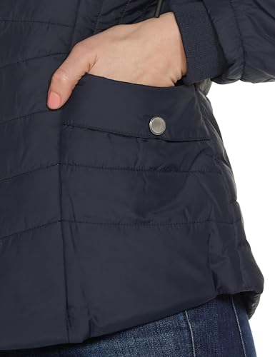 Image of Qube By Fort Collins Women's Medium-Length Bomber Jacket with Detachable Hood Stylish Winterwear for All-Day Comfort |Material: Nylon