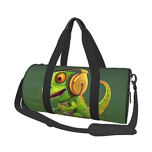 Sac de voyage rond imprimé Cameleon taille unique sport