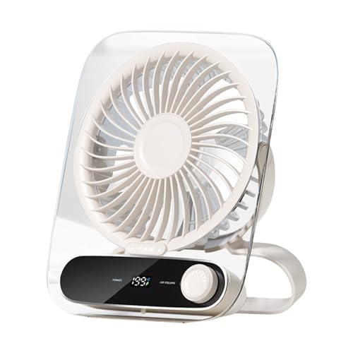 Ventilador de escritorio, ventilador personal plegable silencioso – Alimentado por batería portátil luces nocturnas para casa excursiones playa viaje ventilador de mesa recargable