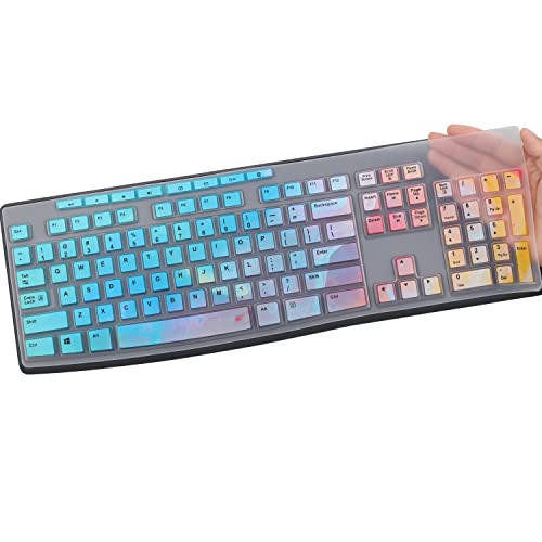 Keyboard Cover for Logitech MK295 MK275 MK270 Wireless Keyboard Cover, Logitech K200 K260 K270 MK200 MK260 K270 K275 K295 Keyboard Skin Protector-Colorful