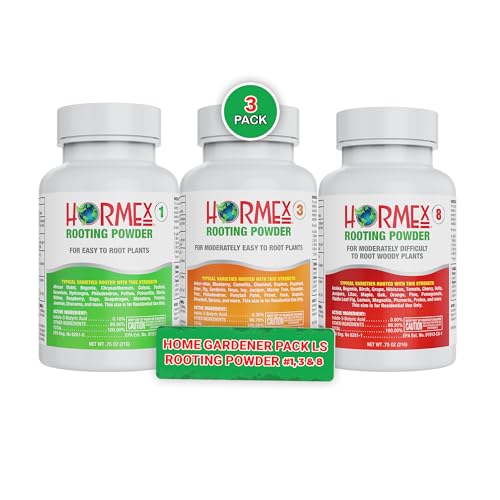 Hormex Rooting Powder Combo #1, 3, 8 (0.10-0.8 IBA) for Delicate and Common Houseplants to Semi-Hardwood - Root Powder, Root Stimulator for Plants, Rooting Hormone for Cuttings, Cloning & Propagation
