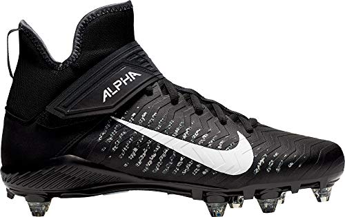 Nike Men's Alpha Menace Pro 2 D Football Cleats - Black/White,11.5M US