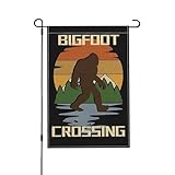 Agriism Bigfoot Garden Flag,Bigfoot Crossing Garden Flag 12x18 Inch Vertical Double Sided,Father's Day Gift,Funny Camping Flag,Sasquatch Yard Flag,Garden Gift for Dad,Grandpa Gifts