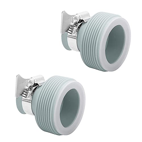 TETSMG Adaptador de piscina B para piscina Intex I juego de conexión Intex adaptador de manguera 32-38 mm para bombas de piscina accesorios I 2 unidades I con rosca I abrazadera de acero inoxidable