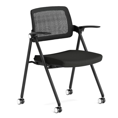 FYLICA Stackable & Foldable Office Chair, Folding Desk...