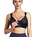CHUMIAN Reggiseno Sportivo Post-Chirurgico Donna Bralette Senza Ferretto Taglie Forti Reggiseni con Chiusura Frontale (Nero, XL)