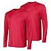 Hanes Men's Long Sleeve Cool Dri T-Shirt UPF 50+, X-Large, 2 Pack ,Deep Red