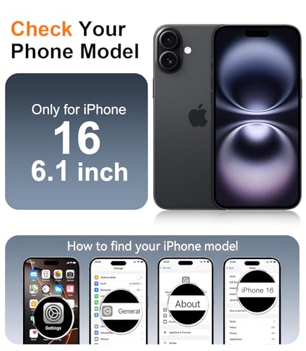 Anneau magnétique compatible iPhone 16 6,1" noir mat pour corriger la charge sans fil - 7