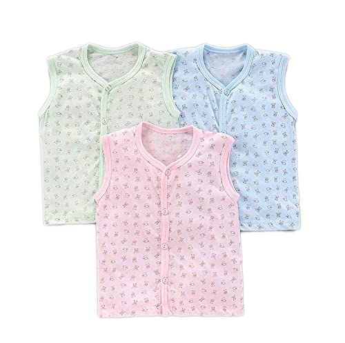 Baby Collection Baby Boy’s & Girl’s Cotton Front Open Vest Jhabla Perfect for Summer Wear Kids T-Shirt Baby Sando Innerwear Baniyan Pack of 3