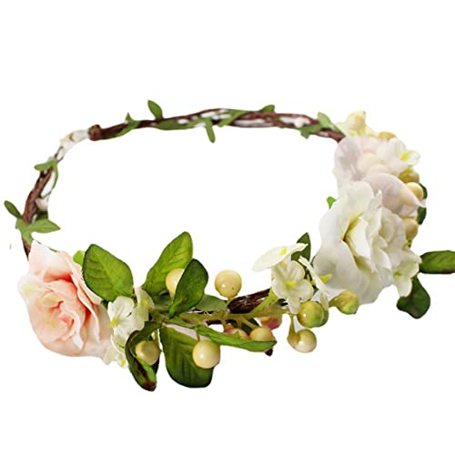 Lvjkes Couronne Fleur Cheveux,Couronne de Fleurs pour Cheveux,Couronne de Fleurs,Fleurs pour Cheveux Boho Couronne florale artificielle Couronne de mariée pour cérémonie de mariage, fête Cover
