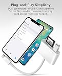 SD Card Reader for iPhone USB C & Lightening Dual Connectors SD Card Adapter Plug&Play for microSD, SD Cards or USB-A, USB-C Trail Camera Memory Reader Supports iPhone 15 16 Mac MacBook iPad