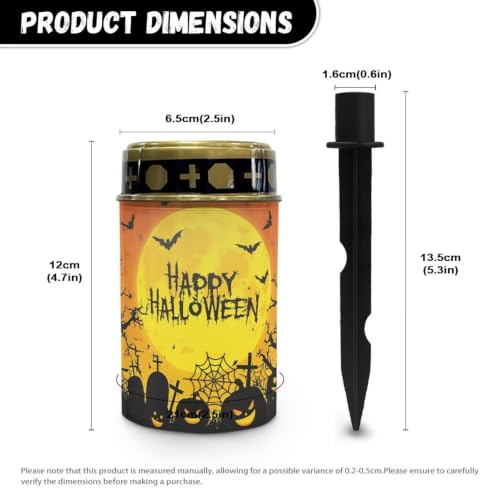 Image of Halloween Cemetery Solar Lights Flameless Candle | Outdoor Waterproof LED Flameless Candle, Grave Lights Solar Powered Landscape Lights for Grave Memorial Gift, Cemetery Decor