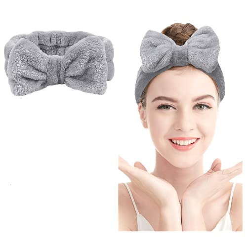 RedSquare Headband for Washing Face, Facial Makeup Headband,Spa Head Band for Shower, Coral Fleece Bow Hair Band Gifts for Girls and Women-image-46