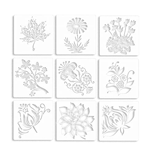 9 Pezzi Stencil di Pittura da Parete,Stencil