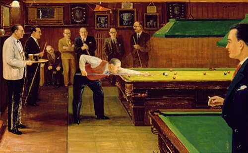 Póster de lienzo una partita di biliardo para decorar tu salón o dormitorio con arte moderno