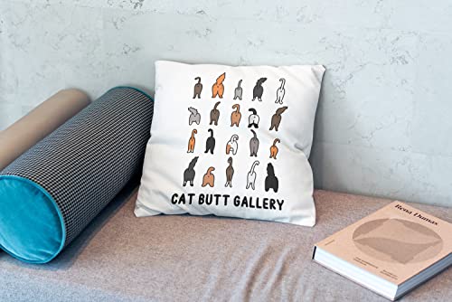 Funny Cat Butt Gallery Decorative Throw Pillow Case 18″×18″,Unique And Quirky Decorations For Home Bedroom Living Room Sofa Couch Office Cafe,Lovely Gift For Cat Lovers Girls Women #TOP1