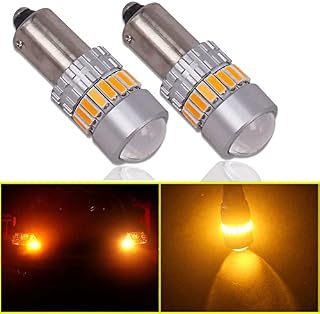 Eseastar BAY9S H21W LED Bulbs Amber 12V-24V 21LED SMD4014 Canbus Error Free with Projector For Car Sidelights Backup Interior Light