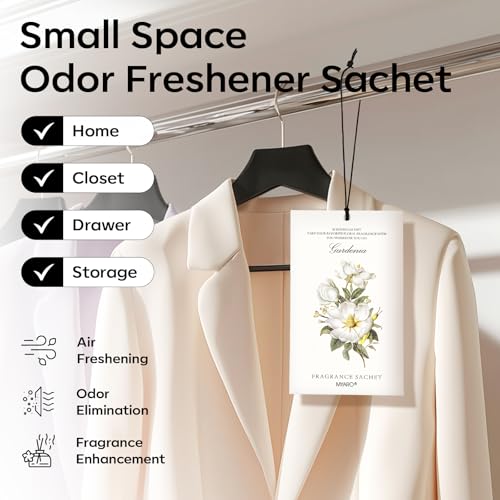 Image of MYARO Scented Sachet House Air Freshener - 12 Pack Long Lasting Gardenia Fragrance Deodorizer for Home Closet Drawer Car