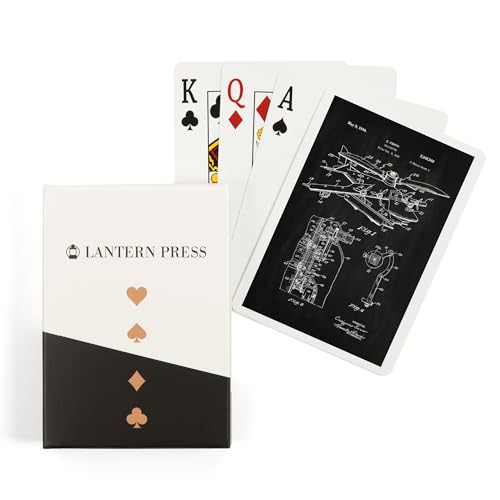 Lantern Press Blackboard Patent Helicopter naipes poker
