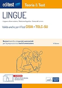 Vedi scheda su Amazon Test Ammissione Lingue: manuale di teoria e test valido anche per il test CISIA TOLC-SU. Con simulatore in omaggio