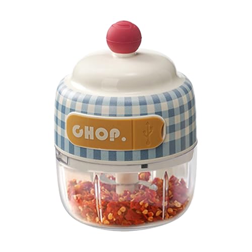 Máquina de ajo, picadora eléctrica de alimentos pequeña, herramienta de cocina portátil para cortar carne, pollo, verduras, pimientos, ensaladas de frutas