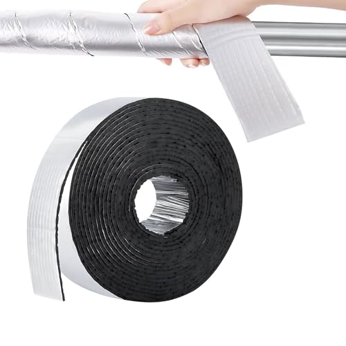 Pipe Insulation Foam Tube 2in Wide×32.8Ft Outdoor Pipes Insulation Foam and Foil Pipe Lagging Foams Self Adhesive for Winter Freeze Sprinkler Water Heater Outside Pipes Protection