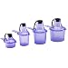 Scoopie Quad Pack | Portable Scoop and Funnel Travel Container | Pre and Post Workout Pack | On The Go Powder Dispenser For Water Bottles and Shaker Bottles (15cc/30cc/60cc/90cc - Purple - 4 Count)