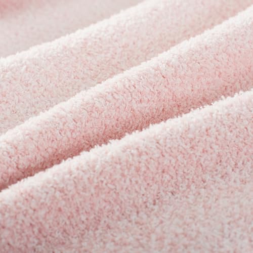 Carriediosa Heather Throw Blanket 60" X 80" Twin, 400GSM Ultra Soft Microfiber Fuzzy Fluffy Reversible Knitted Blankets Cozy Plush Lightweight and Warm Fall Throws for Couch, Bed, Sofa, Dusty Pink by Carriediosa - Used condition - Image 5