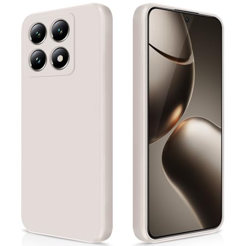 GiiYoon Hülle Kompatibel mit Xiaomi 14T Hochwertiges Liquid Silicone Case Rundumschutz Handyhülle Kratzfestes Weiches Mikrofaserfutter- Weiß