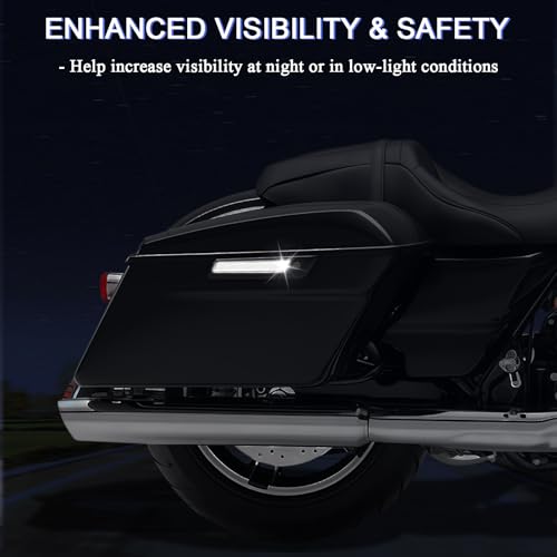 Image of Hard Saddlebag Latch Covers Reflectors Inserts for Harley Touring 1993-2013,for Street Glide Electra Glide Road Glide Road King,Black