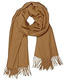 Caspar SC506 weicher warmer Unisex XL Schal einfarbig, Farbe:hellbraun, Größe:Einheitlich