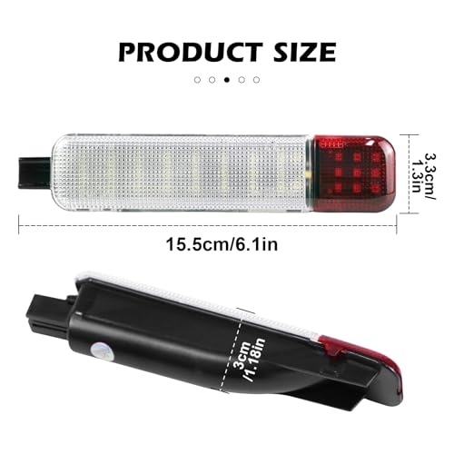 2 luces LED interiores para puerta de auto, blancas y rojas miniatura 2