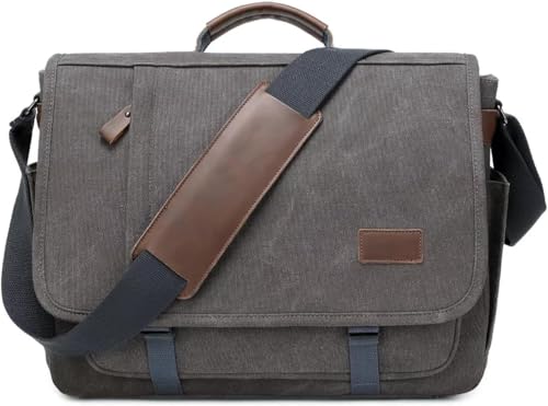 Canvas Messenger Bag for Men Waterproof Business Bags for Men Vintage Canvas Laptop Bag