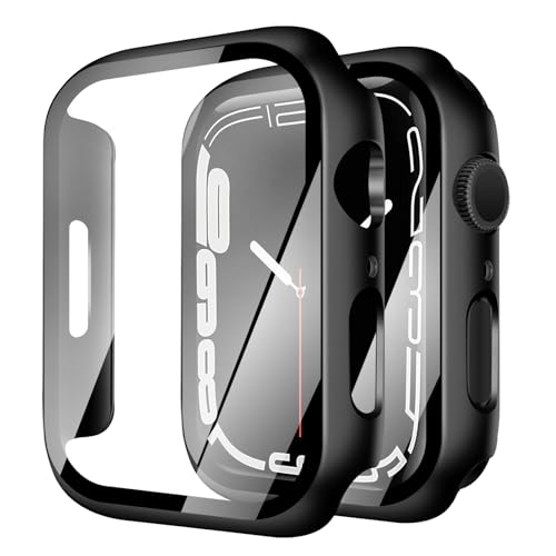�y2���zYUGYUG �Ή� �A�b�v���E�H�b�` �J�o�[ 42mm Apple Watch 11/10 �P�[�X �K���X�t�B���� ��̌^ ���{���Ɏq�� �����x�^�b�` �L�Y�h�~ PC�f�� �S�ʕی� ��d�\�� ���ϋv �����ߗ� ������?(�u���b�N)