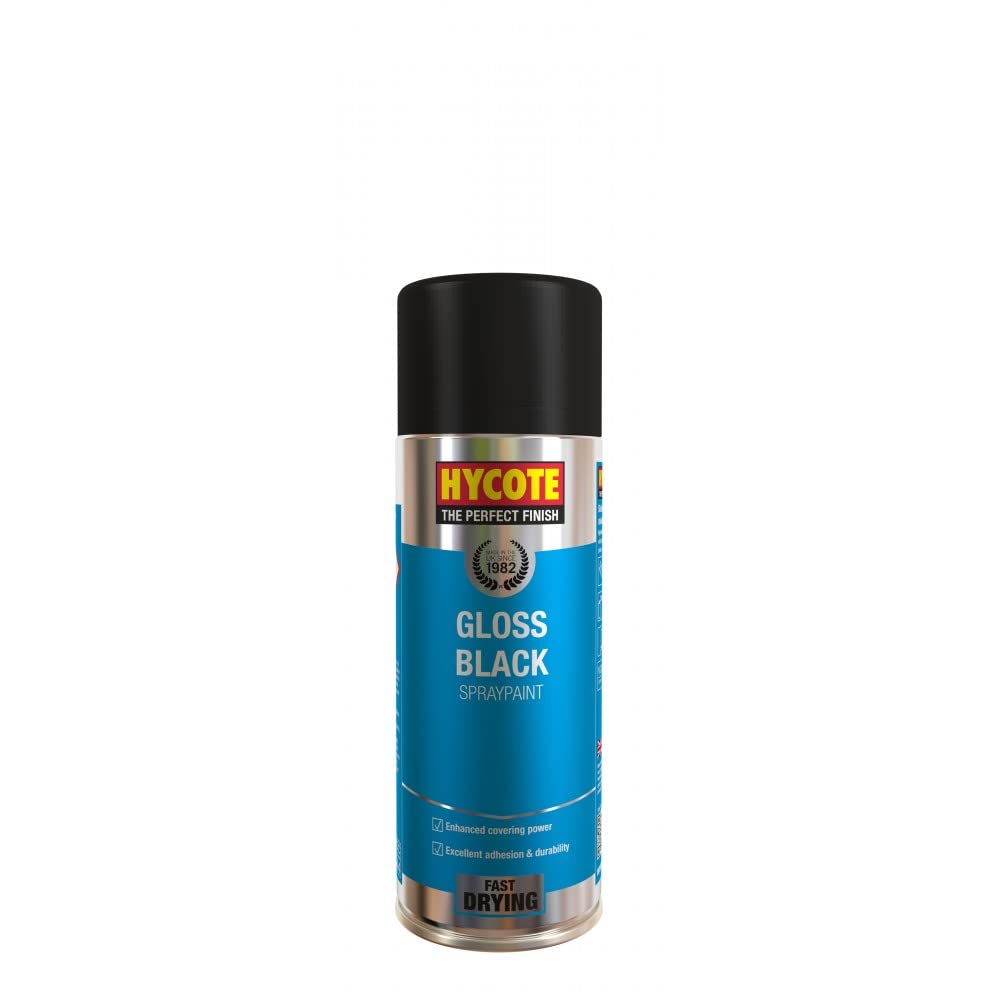 Hycote XUK0272 Gloss Black Spray Paint Aerosol Auto Car All-Purpose 400ml (4 Pack)