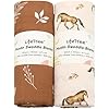 LifeTree Manta para envolver al bebé, manta de muselina para recién nacidos, 70% viscosa de bambú y 30% algodón, grande de 47 x 47 pulgadas, caballo y hoja