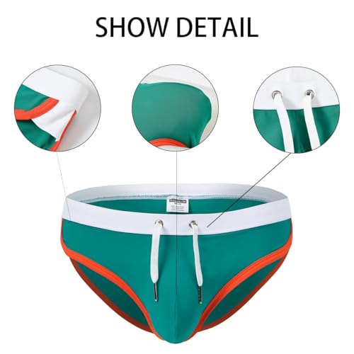 Mens Bikini Underwear Swimwear Briefs Sexy 3D Pouch Swim Low Waist Underpants with Drawstring3