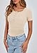 PRETTYGARDEN Women's 2026 Fall Summer Short Sleeve Tops Ribbed Henley Button Slim Fit Basic Casual T Shirts Blouse Clothing (Beige,Medium)
