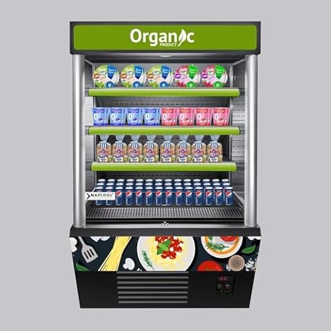 NAFCOOL Open Air Merchandiser Commercial Refrigerator, Grab and Go Merchandiser Display Cooler Cover