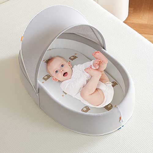 Choc Chick 2 Pack Bassinet Sheet For Baby Boy Girls, 100% Organic Cotton Ultra Soft Stretchy, Fitted For Oval Hourglass Rectangular Mattress, Unicorn Bear Printed #TOP1