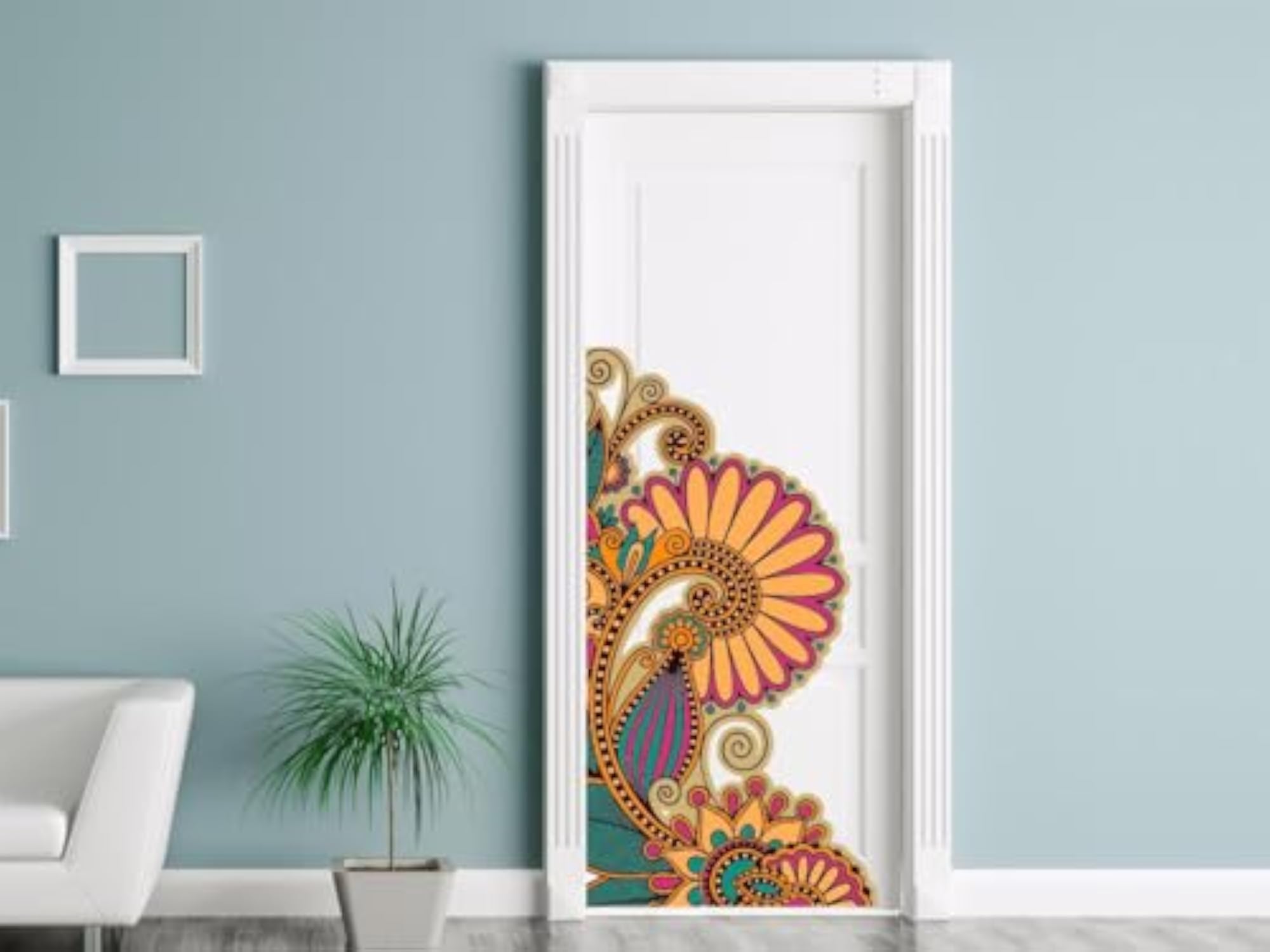 Door Design Madhubani Wall Sticker & Decal