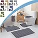 4 Pcs Memory Foam Bath Mat Set, Bathroom Rugs 4 Set, Non-Slip Toilet Mats Universal Soft Comfortable Water Absorption Thick Machine Washable,Easier to Dry Dark (Dark Gray)