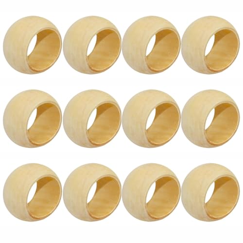 SHAFA IMPEX Classic Handmade Napkin Rings Set, Dining Table Holders for Everyday, Holiday, Christmas, Thanksgiving, Farmhouse Decor (Cream, Set of 12)