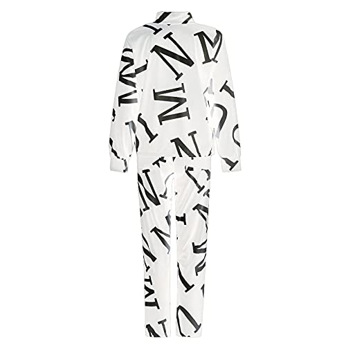 Women Linen Pants Casual Loose and Printed 2 Long Women's Pullover Sleeve Tops Piece Joggers Pants with Pockets2