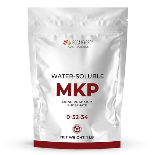 Boca Hydro MKP Mono-Potassium Phosphate 0-52-34 Water Soluble Plant Food Flowering Enhancer Bloom Booster and Root Builder for All Plants, Vegetables, Flowers, Trees and Lawns. (1 Lb)